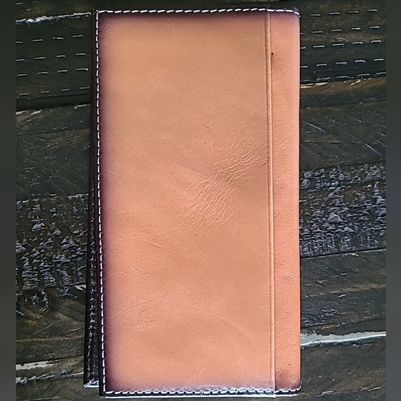 NEW Rafter C Tooled Hair On Hide Leather Western Wallet - Picture 2 of 5